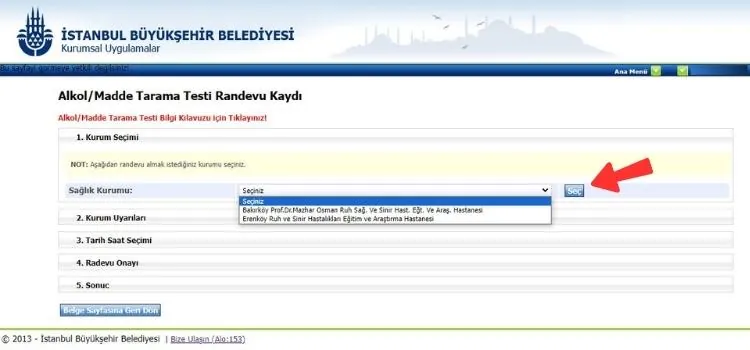 Alkol ve madde tarama testi için hastane seçimi, Bakırköy ve Erenköy
