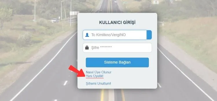 e-TUHİM giriş ekranında Yeni Üyelik bağlantısı