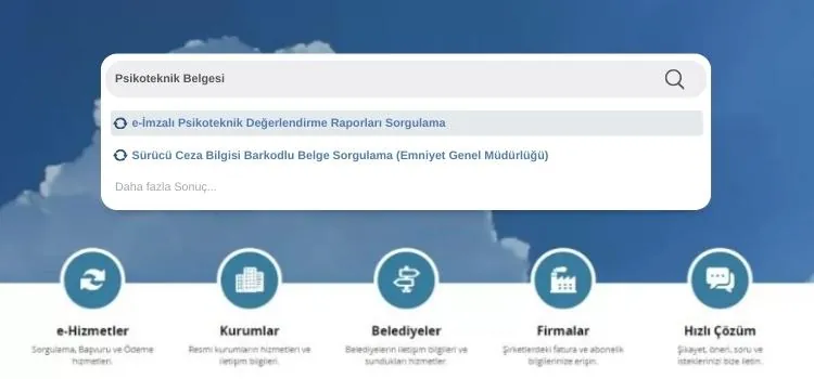 Psikoteknik Belgesi e-devletten Nasıl Alınır - Arama