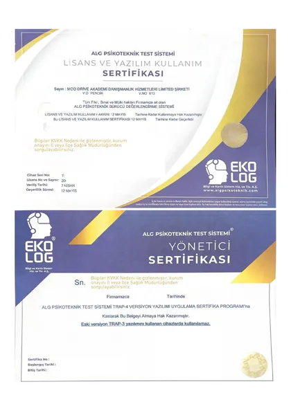 ALG psikoteknik test sistemi lisansı - Ekolog Bilgi ve Kartlı Sistem