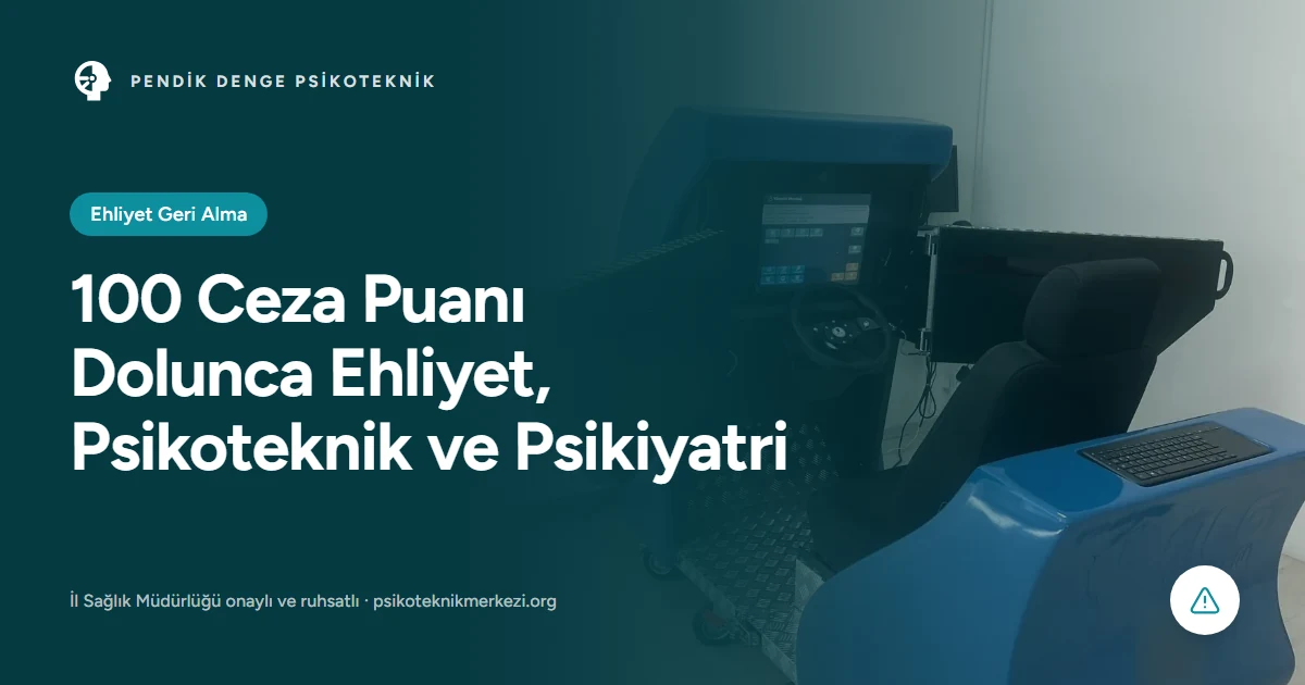 100 Ceza Puanı Dolunca Ehliyet, Psikoteknik ve Psikiyatri - Pendik Denge Psikoteknik Merkezi