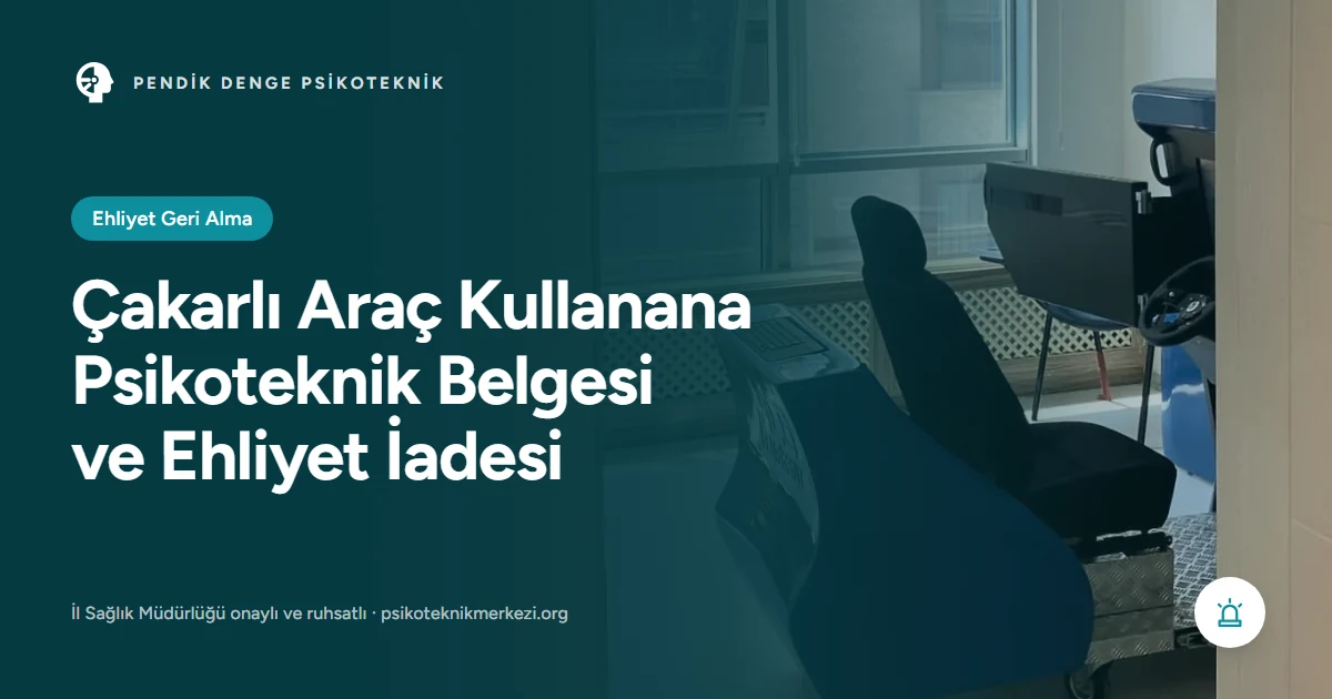 Çakarlı Araç Kullanana Psikoteknik Belgesi ve Ehliyet İadesi - Pendik Denge Psikoteknik Merkezi