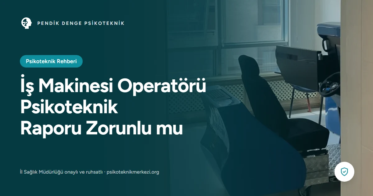 İş Makinesi Operatörü Psikoteknik Raporu Zorunlu mu - Pendik Denge Psikoteknik Merkezi