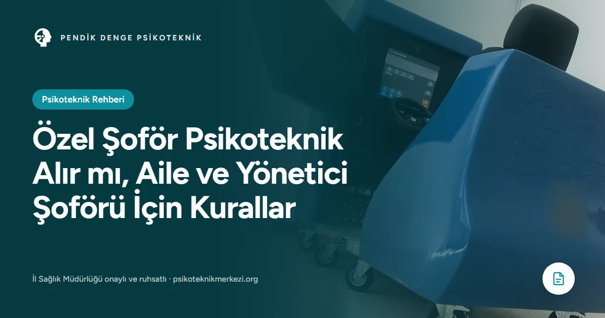 Özel Şoför Psikoteknik Alır mı, Aile ve Yönetici Şoförü İçin Kurallar - Pendik Denge Psikoteknik Merkezi