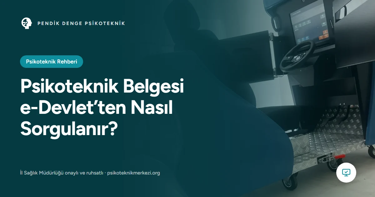 Psikoteknik Belgesi e-Devlet’ten Nasıl Sorgulanır? - Pendik Denge Psikoteknik Merkezi