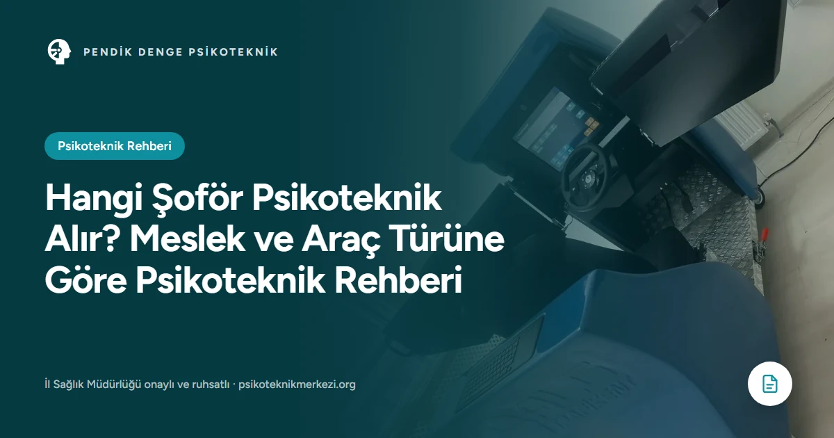 Hangi Şoför Psikoteknik Alır? Meslek ve Araç Türüne Göre Psikoteknik Rehberi - Pendik Denge Psikoteknik Merkezi