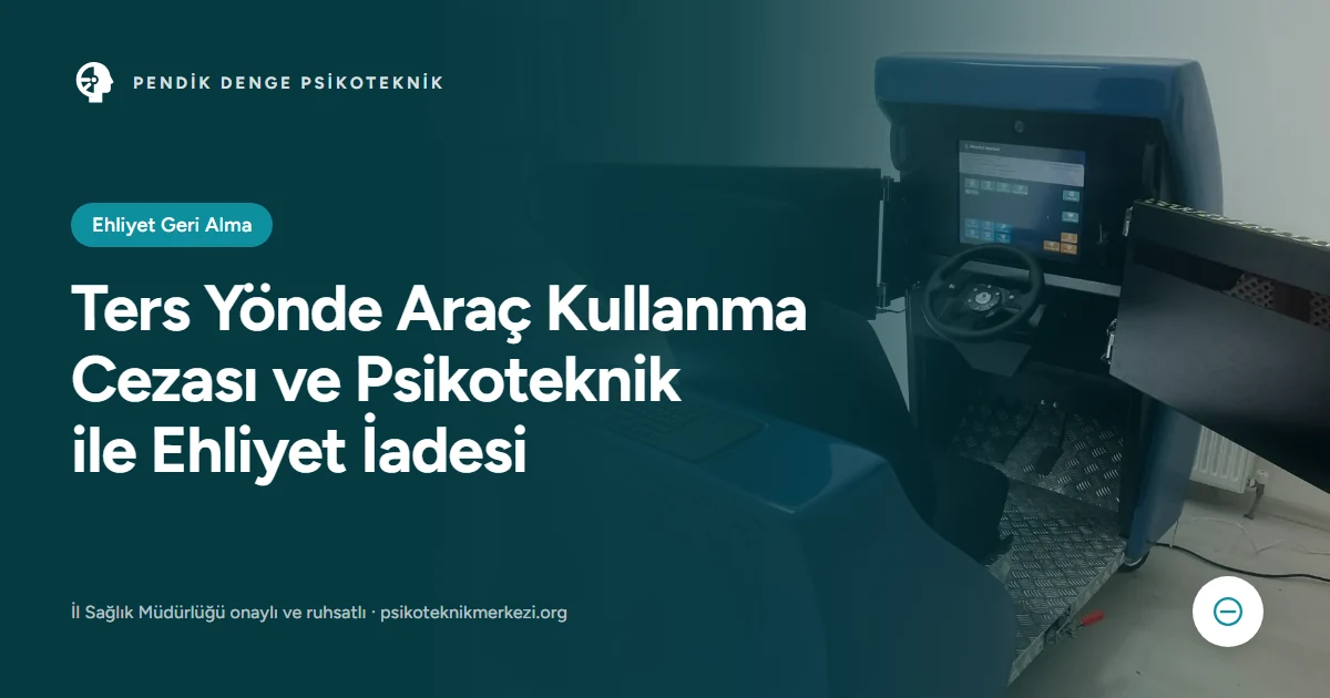 Ters Yönde Araç Kullanma Cezası ve Psikoteknik ile Ehliyet İadesi - Pendik Denge Psikoteknik Merkezi