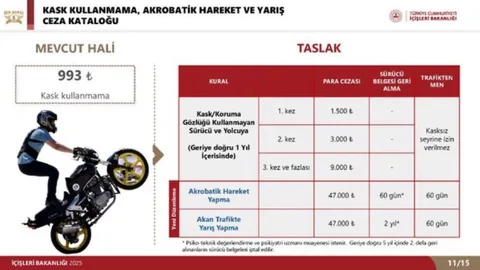 İçişleri Bakanlığı Ceza Kataloğu Taslağı, Psiko-Teknik İstenen İhlaller - sayfa 1